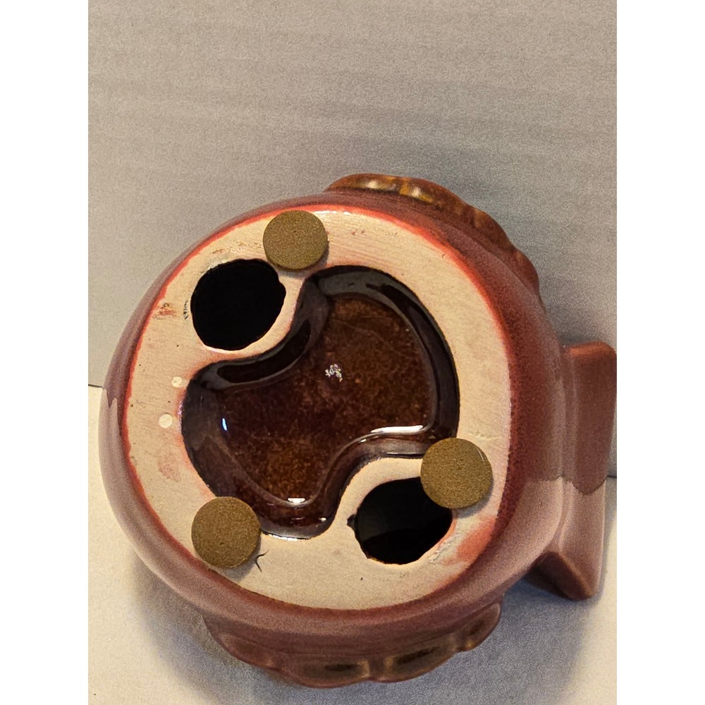 Red Ceramic Chubby Bird Figurine Glossy Round Songbird Home Decor 4.5 Inch - Picture 4 of 6